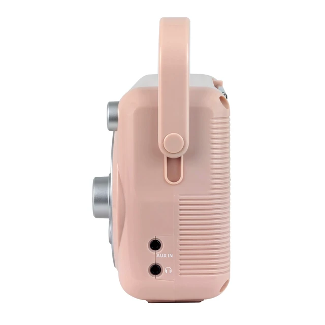Alt view image 5 of 5 - SB2002RG Portable AM/FM Radio with Headphone Jack and Aux-in Jack with AC/DC Power (Rose Gold/White)