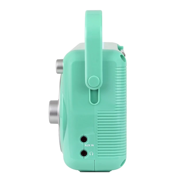 Alt view image 4 of 4 - SB2002TE Portable AM/FM Radio with Headphone Jack and Aux-in Jack with AC/DC Power (Teal/White)