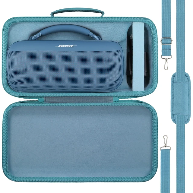 Main image of for Bose SoundLink Max Portable Speaker Hard Travel Case, Blue EVA Hard Shell, Dedicated Compartment, Accessory Storage, Silicone Hand Strap, Detachable Shoulder Strap, Shock Protection