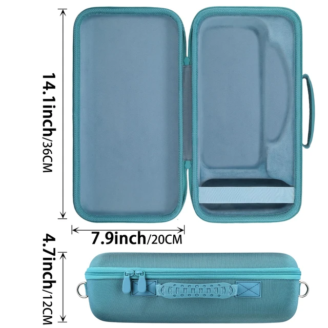 Alt view image 5 of 7 - for Bose SoundLink Max Portable Speaker Hard Travel Case, Blue EVA Hard Shell, Dedicated Compartment, Accessory Storage, Silicone Hand Strap, Detachable Shoulder Strap, Shock Protection