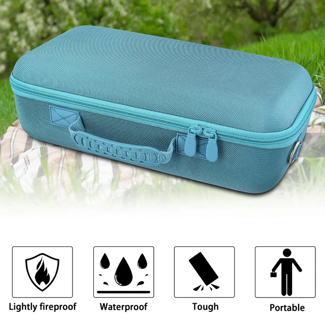 Alt view image 6 of 7 - for Bose SoundLink Max Portable Speaker Hard Travel Case, Blue EVA Hard Shell, Dedicated Compartment, Accessory Storage, Silicone Hand Strap, Detachable Shoulder Strap, Shock Protection