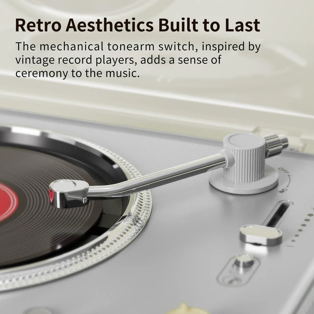 Alt view image 4 of 7 - CD Player Portable with HiFi Speakers, Bluetooth Transmitter & Receiver, Retro Rechargeable Desktop Music Player for Home with Remote, USB/TF/AUX, Festival Gift White