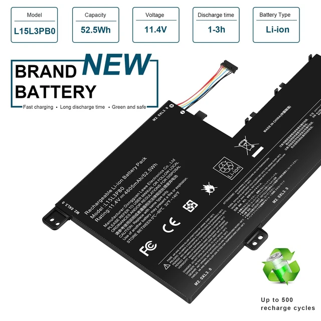 Alt view image 3 of 7 - L15L3PB0 L15M3PB0 Laptop Battery Replacement for Lenovo Flex 5 1570 1470 IdeaPad 320S-14IKB 320S-15ABR 320S-15AST 320S-15IKB 320S-15ISK 520S-14IKB Series L15M3PB0 Type-A