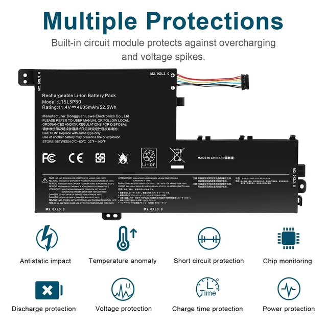 Alt view image 5 of 7 - L15L3PB0 L15M3PB0 Laptop Battery Replacement for Lenovo Flex 5 1570 1470 IdeaPad 320S-14IKB 320S-15ABR 320S-15AST 320S-15IKB 320S-15ISK 520S-14IKB Series L15M3PB0 Type-A