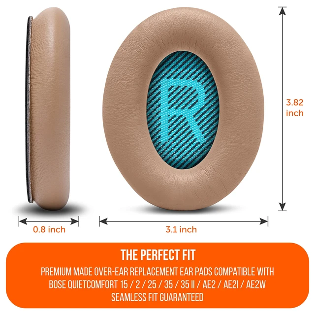 Alt view image 5 of 7 - PadZ QC25 - Upgraded Ear Pads for Bose QC15, QC25, QC35 & 35ii Made by Wicked Cushions Also fits QC2, AE2, AE2i, AE2W & Soundlink. Softer Leather, Luxury Memory Foam Beige