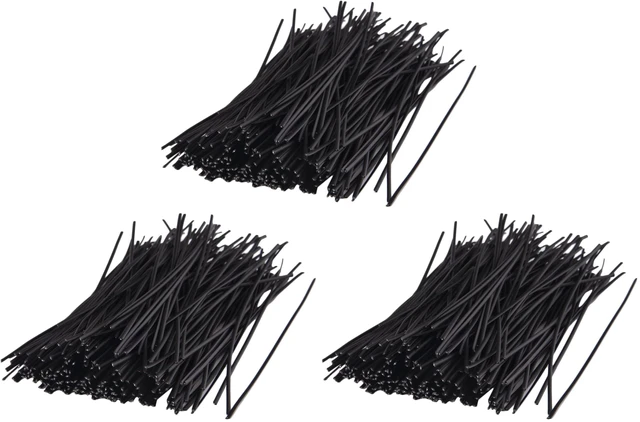 Main image of 250 Piece Metallic Twist Cable Cord Wire Ties Reusable Fastening (6 Inch, Black) (Pack of 3)