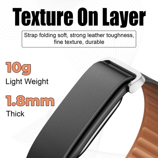 Alt view image 2 of 7 - Top-Grain Cowhide Leather Band Compatible with Google Fitbit Air, Genuine Leather Replacement Strap, Soft Comfortable Wristband for Men and Women