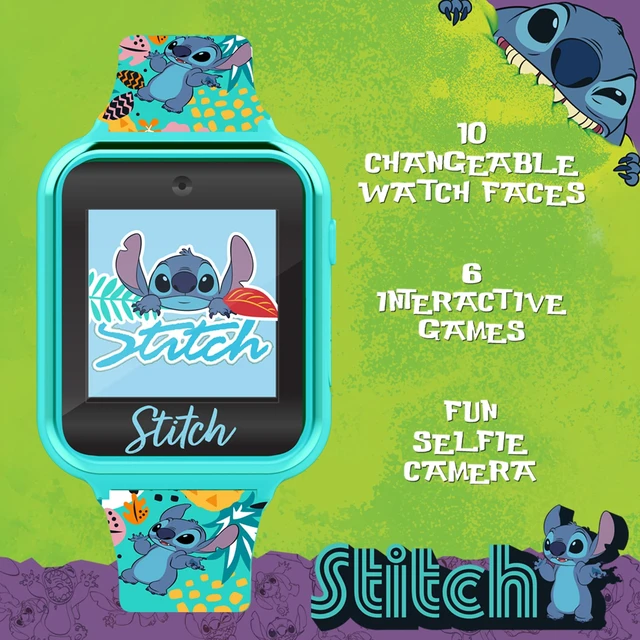 Alt view image 6 of 6 - Disney Stitch Kids Smartwatch with Touchscreen, Camera, Games, Timer, Step Counter, Alarm & Calculator Fun Interactive Watch with 10 Faces & Printed Silicone Strap Fits Wrists 5.5" to 8"