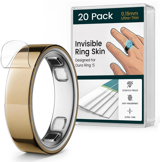 Main image of 20 Pack Cover for Oura Ring 5, Ultra-Thin 0.15mm Clear Skin Protector Anti-Scratch Invisible Transparent Protective Film, Smart Rings Accessories for Oura Ring Gen 5 Cover