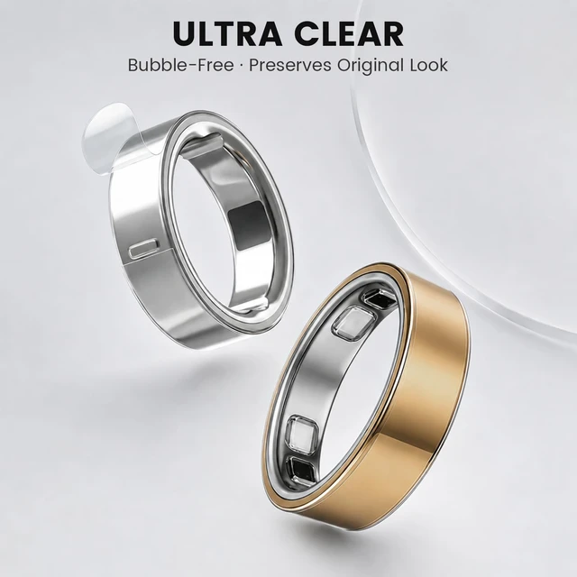 Alt view image 2 of 7 - 20 Pack Cover for Oura Ring 5, Ultra-Thin 0.15mm Clear Skin Protector Anti-Scratch Invisible Transparent Protective Film, Smart Rings Accessories for Oura Ring Gen 5 Cover