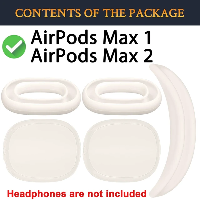 Alt view image 2 of 7 - Protective Kit for AirPods Max 2/1 (2026/2024/2020, USB-C/Lightning), Headband Cover + TPU Case Protector + Silicone Ear Pad Covers, Sweatproof, Washable, Anti-Scratch (Starlight)
