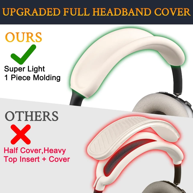 Alt view image 3 of 7 - Protective Kit for AirPods Max 2/1 (2026/2024/2020, USB-C/Lightning), Headband Cover + TPU Case Protector + Silicone Ear Pad Covers, Sweatproof, Washable, Anti-Scratch (Starlight)