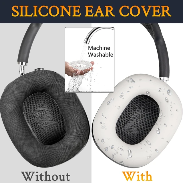 Alt view image 4 of 7 - Protective Kit for AirPods Max 2/1 (2026/2024/2020, USB-C/Lightning), Headband Cover + TPU Case Protector + Silicone Ear Pad Covers, Sweatproof, Washable, Anti-Scratch (Starlight)