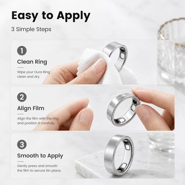 Alt view image 7 of 7 - 20 Pack Cover for Oura Ring 5, Ultra-Thin 0.15mm Clear Skin Protector Anti-Scratch Invisible Transparent Protective Film, Smart Rings Accessories for Oura Ring Gen 5 Cover