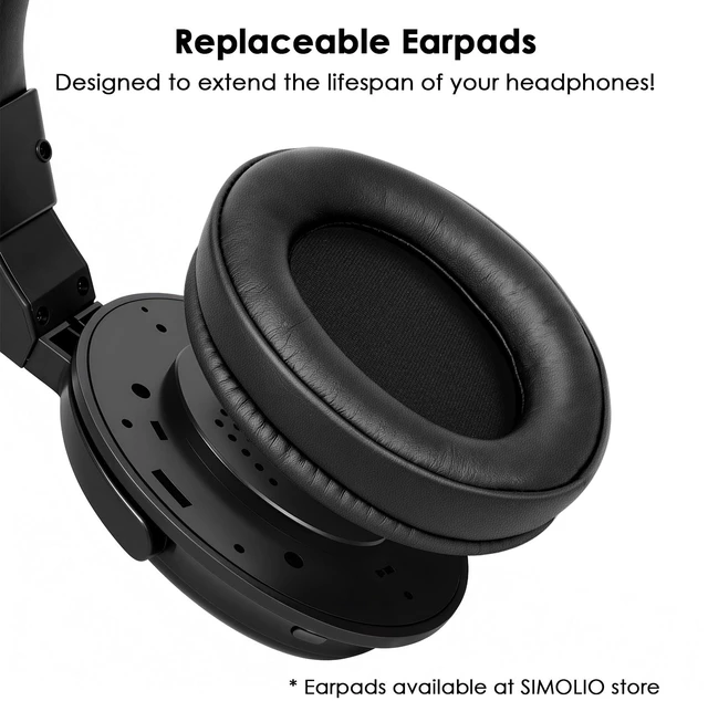 Alt view image 7 of 7 - Wireless TV Headphones for Seniors Hard of Hearing Bluetooth for PC Clear Voice & Loud Volume, OPT/AUX Passthrough to Soundbar, L/R Audio Balance, Ambient Mode, Battery & Earpads Replaceable