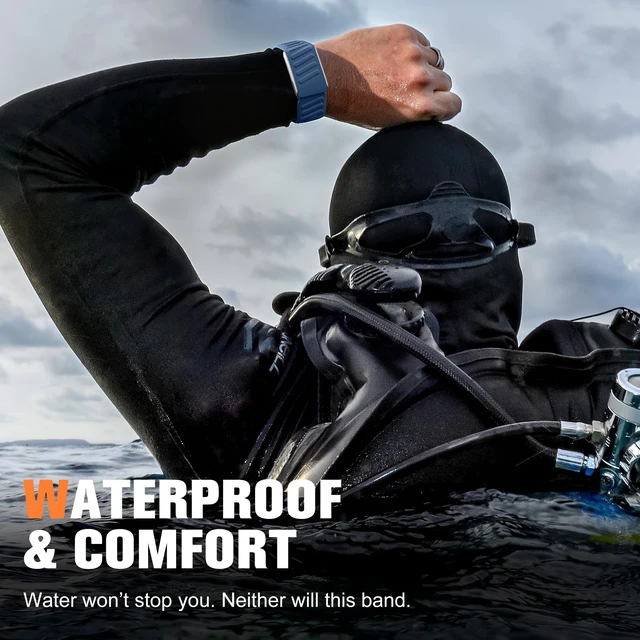 Alt view image 2 of 7 - Silicone Sport Band Compatible with Whoop 5.0/MG, One, Peak & Life Upgrade Soft & Comfortable Silicone Waterproof Breathable Adjustable Replacement Wristbands for Men Women Accessories, Blue