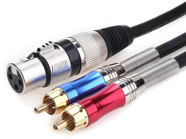 Main image of XLR to RCA Y-Cable, XLR Female to Dual RCA Adapter Y-Splitter Duplicator Lead Unbalanced Stereo Audio Interconnect Cable -5 feet/1.5 Meters