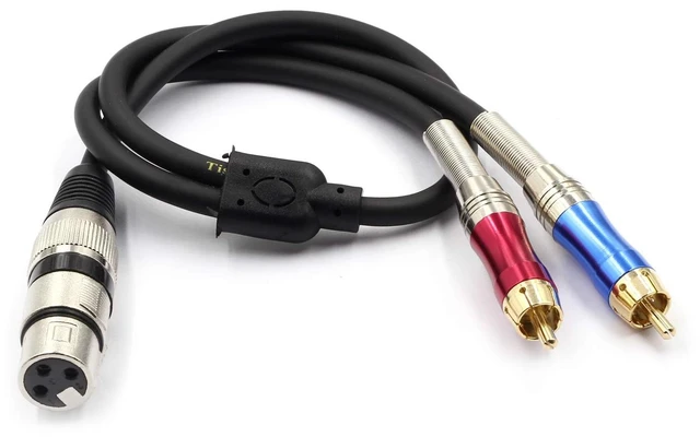 Alt view image 2 of 7 - XLR to RCA Y-Cable, XLR Female to Dual RCA Adapter Y-Splitter Duplicator Lead Unbalanced Stereo Audio Interconnect Cable -5 feet/1.5 Meters