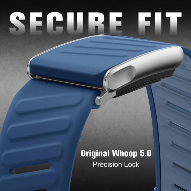 Alt view image 4 of 7 - Silicone Sport Band Compatible with Whoop 5.0/MG, One, Peak & Life Upgrade Soft & Comfortable Silicone Waterproof Breathable Adjustable Replacement Wristbands for Men Women Accessories, Blue