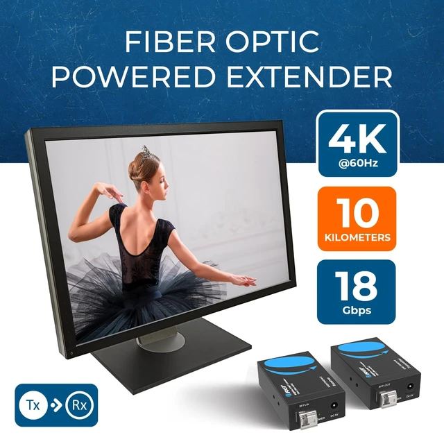 Alt view image 6 of 7 - Fiber Optic HDMI Extender 4K@60Hz 10KM, SFP+, HDR10+, LPCM 7.1CH, HLG HDMI Over Fiber Optic HDMI 2.0b, HDCP 2.2, 18Gbps, Dolby Vision, DTS-HD Master Audio, OM4 Support