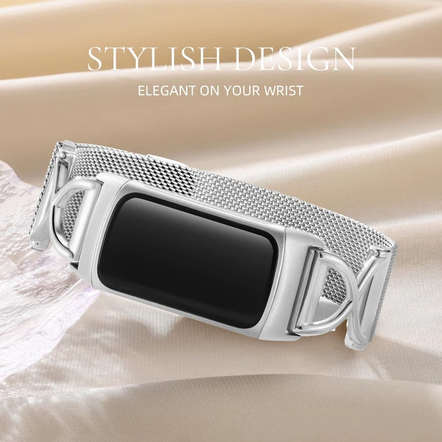 Alt view image 5 of 7 - X-Shape Metal Band Compatible with Fitbit Charge 6/ Charge 5 Bands for Women Men, Soft Stainless Steel Mesh Loop Strap Bracelet Wrist Band Replacement for Fitbit Charge 5/ Charge 6 Fitness Tracker
