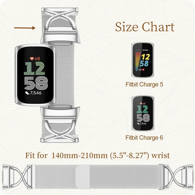 Alt view image 6 of 7 - X-Shape Metal Band Compatible with Fitbit Charge 6/ Charge 5 Bands for Women Men, Soft Stainless Steel Mesh Loop Strap Bracelet Wrist Band Replacement for Fitbit Charge 5/ Charge 6 Fitness Tracker