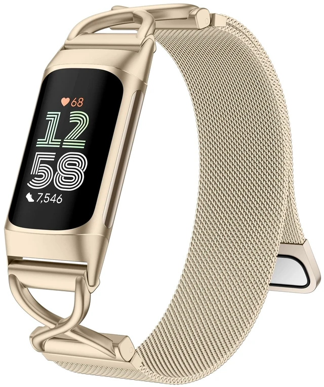 Main image of X-Shape Metal Band Compatible with Fitbit Charge 6/ Charge 5 Bands for Women Men, Soft Stainless Steel Mesh Loop Strap Bracelet Wrist Band Replacement for Fitbit Charge 5/ Charge 6 Fitness Tracker