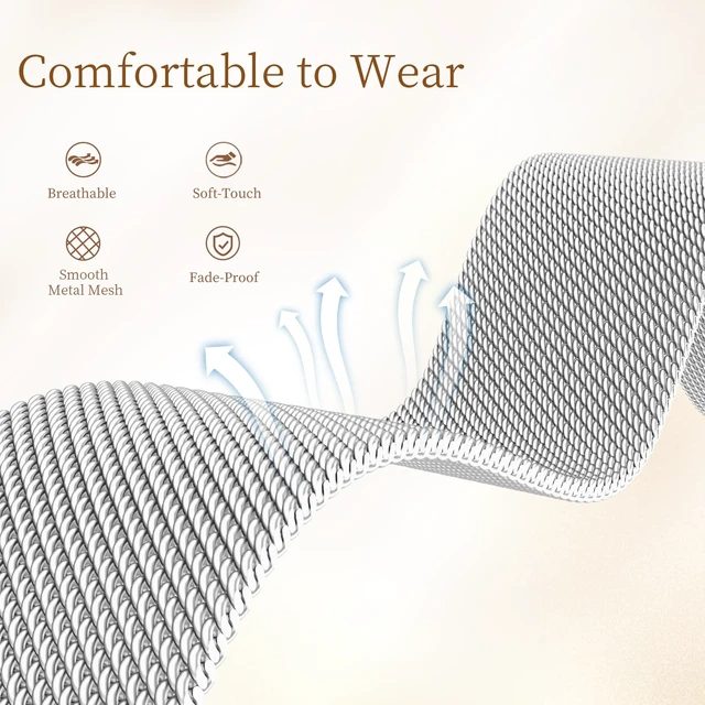 Alt view image 3 of 7 - X-Shape Metal Band Compatible with Fitbit Charge 6/ Charge 5 Bands for Women Men, Soft Stainless Steel Mesh Loop Strap Bracelet Wrist Band Replacement for Fitbit Charge 5/ Charge 6 Fitness Tracker
