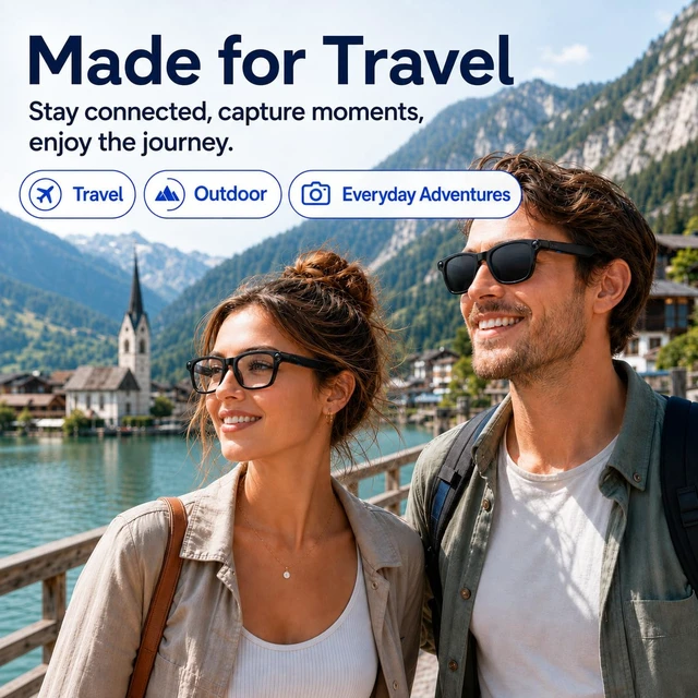 Alt view image 5 of 7 - Ai Smart Glasses with Camera and Bluetooth Audio,4K Video Recording AI glasses 4k video recording;translation;photo capture;bluetooth,audio music;AI assistant;object recognition;for men,women
