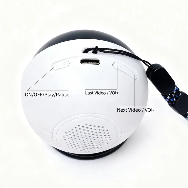 Alt view image 3 of 7 - Memory Orb Video Player 2.7" HD Screen, No App/WiFi (USB Upload), 4GB Digital Frame, Rechargeable Crystal Ball Keepsake for Wedding, Ultrasound, Pet Memorial & Valentine's Gift (White)