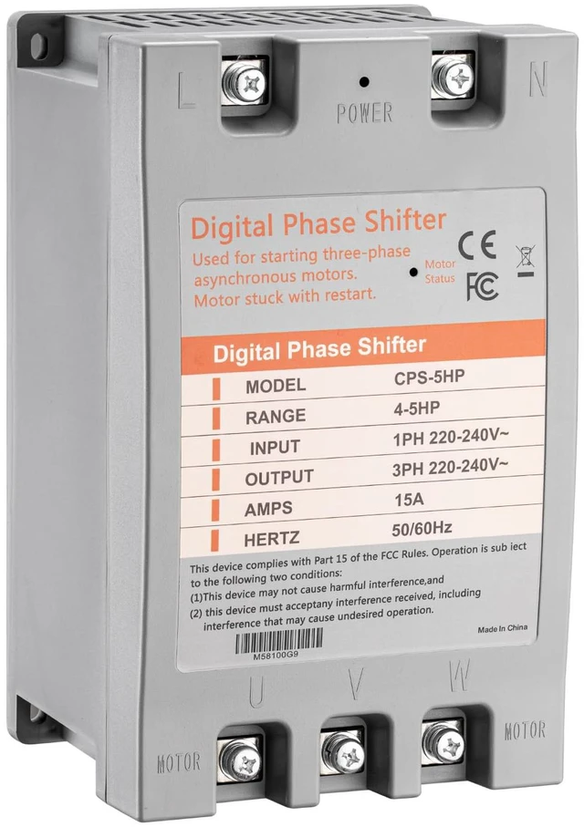 Main image of Single Phase to 3 Phase Converter5HP 220V 3 Phase Converter220V-240V Input/Output Digital Phase Shift for 5HP Motor