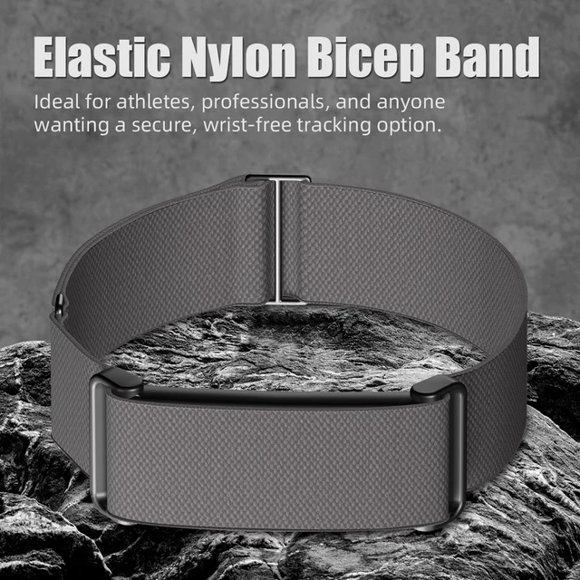 Alt view image 4 of 7 - Nylon Bicep Band Compatible for Google Fitbit Air Active Band,Arm Strap Adjustable Stretchy Arm Bands Replacement Wristband for Fitbit Air,Lightweight Sweat-Proof Sport Armband for Women Men
