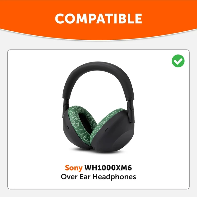 Alt view image 2 of 7 - PadZ XM6 - Premium Replacement Earpads for Sony WH-1000XM6 Made by Wicked Cushions Enhanced Comfort, Durable PU Leather & Sound Isolation Emerald Tide