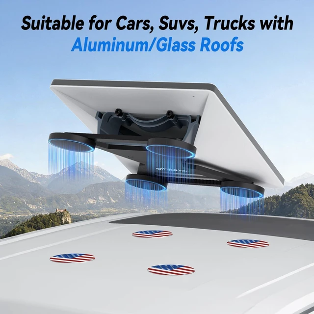 Alt view image 2 of 7 - 4PCS Starlink Mini/Gen 3 Magnetic Mount Plates, Magnetic Pads Adhesive Metal Plates for Magnetic Mount, Starlink Mounting Kit for Car Truck SUV Aluminum/Glass Roof, Flag