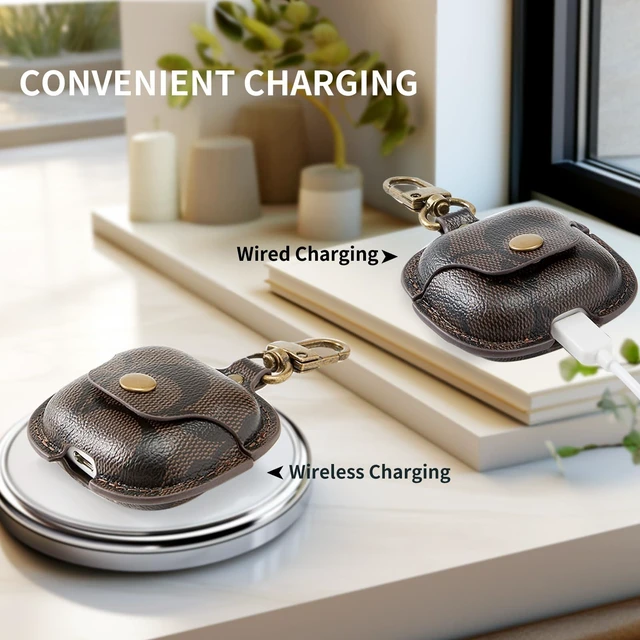 Alt view image 5 of 7 - for AirPods 4 Case 2024, Full-Body Protective AirPods 4th Case Cover for Women Men Compatible with AirPods 4th Wireless Charging Case with Keychain-Coffee