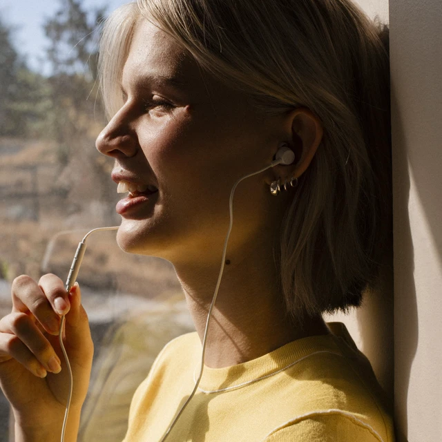 Alt view image 3 of 7 - V3 Essential Wired Earbuds in Ear Headphones with Cable and USB-C Connector Tangle-Resistant Braided Cable Built-in Microphone IPX4 Water Resistant No Charging Needed (White)