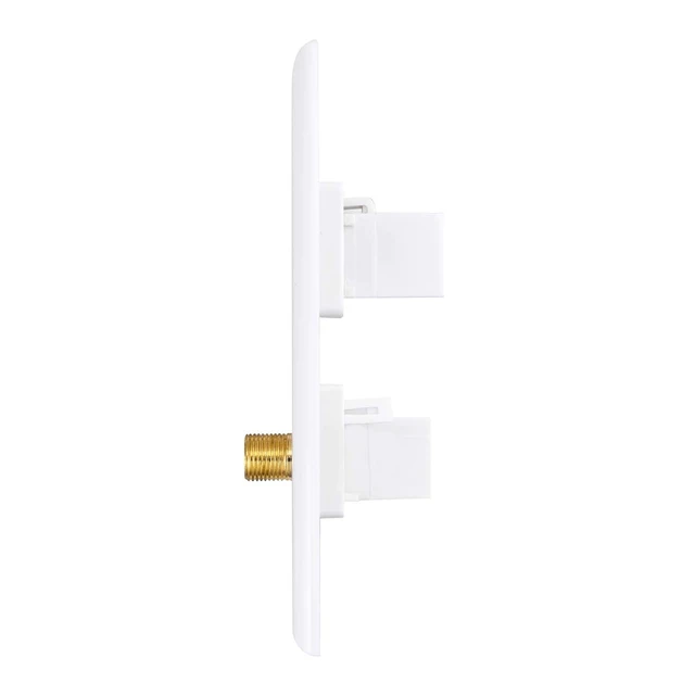 Alt view image 7 of 7 - HDMI Coax Ethernet Wall Plate, 2 Port 4K HDMI Keystone, 1 Port Coax Keystone, 1 Port CAT6 Keystone Wall Plate