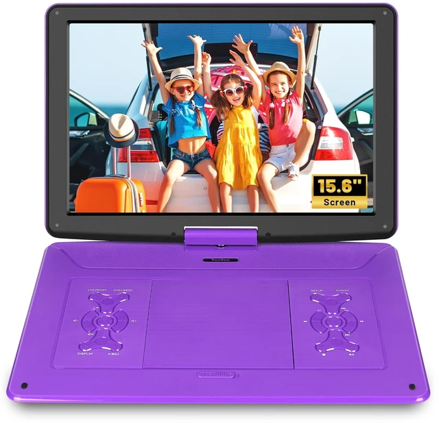Main image of 17.9" Portable DVD Player with 15.6" Large Screen, 6Hrs Play, Purple SYNC TV/USB/SD Card, DVD Player Portable with Dual Speakers, Last Memory, Play All Discs Format Except Blu-ray