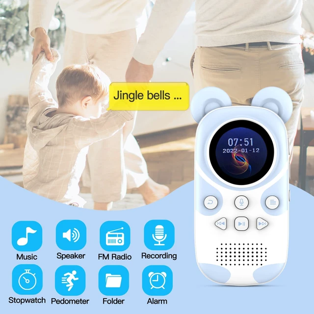 Alt view image 7 of 7 - 64GB Cute Panda MP3 Player for Kids, Bluetooth 5.3, Built-in Speaker Volume Limit, Zoo Animal Pattern, One-Button Voice Recorder, FM Radio, 3.5mm Headphone Jack, Supports 128GB microSD Card