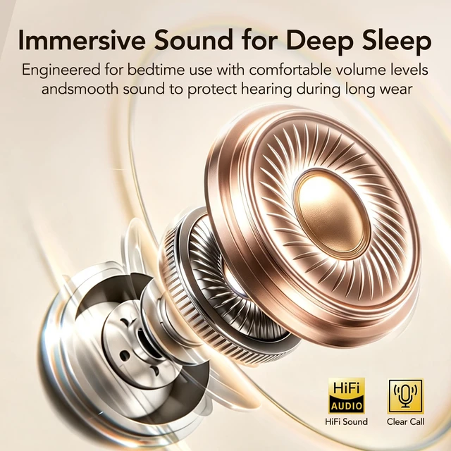 Alt view image 5 of 7 - NE96 Sleep Earbuds Bluetooth 6.0 for Side Sleepers, Wireless Bluetooth Earbuds with Noise Blocking, Mini Invisible Earbuds, LED Display, 60H, Comfortable Ear Plugs for Sleeping,Working, Hiking-Green