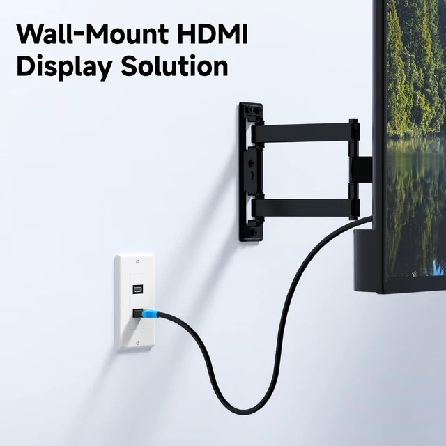 Alt view image 4 of 7 - 2-Pack 2-Port 4K HDMI Wall Plate, White 4K@60Hz UHD ARC and Ethernet Pass-Thru Support