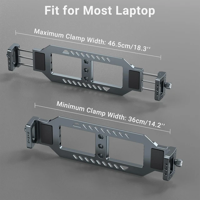 Alt view image 3 of 6 - Laptop Tripod Mount with Arca Swiss Plate, Rubber Pad, 1/4" & 3/8" Screw Holes for Secure Laptop Holding Works with Tripod Head for Vertical/Horizontal/Musicians/Studio Recording