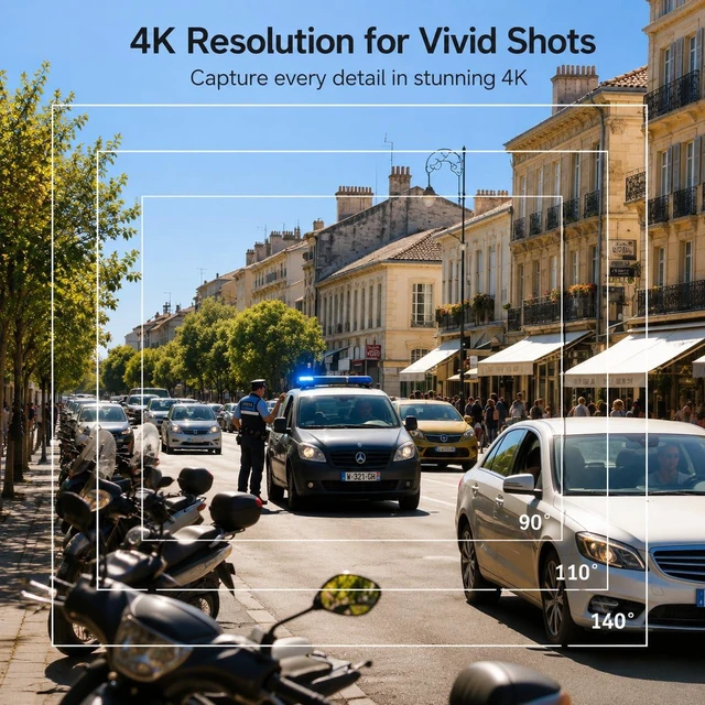 Alt view image 2 of 7 - D7 4K Body Camera, 128GB IP67 Waterproof, 2 * 1950mAh Batteries Wide Angle, charging dock, audio/video recording, 170° lens and night vision for security and law enforcement