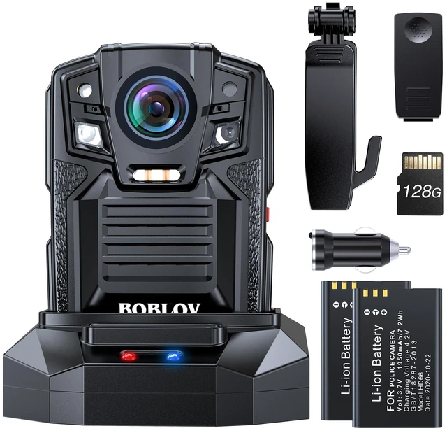 Main image of D7 4K Body Camera, 128GB IP67 Waterproof, 2 * 1950mAh Batteries Wide Angle, charging dock, audio/video recording, 170° lens and night vision for security and law enforcement