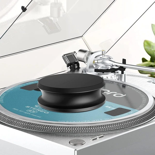 Alt view image 7 of 7 - Record Weight Stabilizer for Vinyl Turntables, 250g (8.8oz) Aluminum LP Record Weight, Low Profile Design Fits Under Dust Cover, Reduces Resonance and Vibration, Black