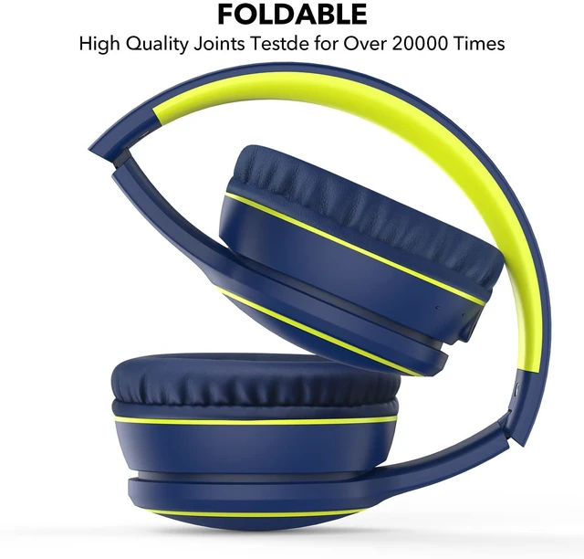 Alt view image 4 of 7 - B10 Wireless Bluetooth Over-Ear Headphones, Lightweight Folding Stereo Bass Headset with Mic, 50H Playtime, Volume Control, Bluetooth 5.3 Headphones for iPad/Travel/Tablet/PC (Blue)