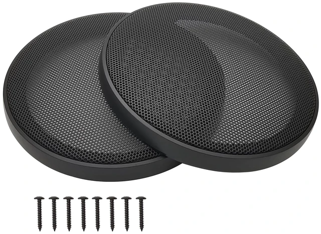 Main image of 6" Speaker Grill Covers, Black Color, 2Pcs ABS Plastic Frame with Metal Mesh, Two-piece Design, Car / Home Audio Speaker Subwoofer Guard Protector