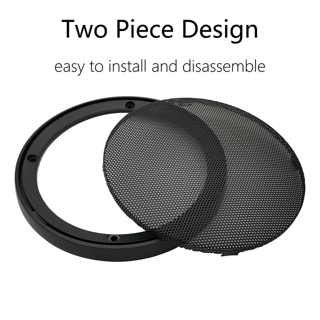 Alt view image 6 of 7 - 6" Speaker Grill Covers, Black Color, 2Pcs ABS Plastic Frame with Metal Mesh, Two-piece Design, Car / Home Audio Speaker Subwoofer Guard Protector