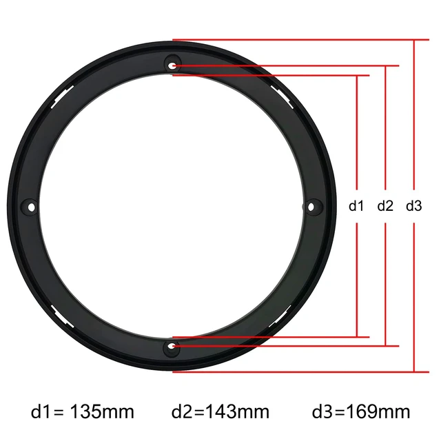 Alt view image 4 of 7 - 6" Speaker Grill Covers, Black Color, 2Pcs ABS Plastic Frame with Metal Mesh, Two-piece Design, Car / Home Audio Speaker Subwoofer Guard Protector