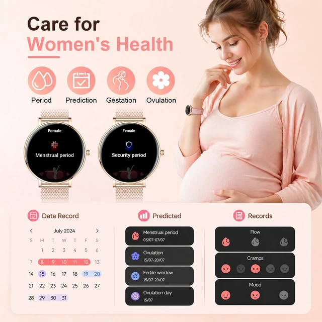 Alt view image 6 of 7 - Smart Watches for Women, 1.32" HD AMOLED Fitness Tracker Make/Answer Calls, 24/7 Heart Rate/Sleep/SpO2 Monitor for Android & iPhone, 130+ Sports Modes Smartwatch with 3ATM Waterproof, 3 Bands